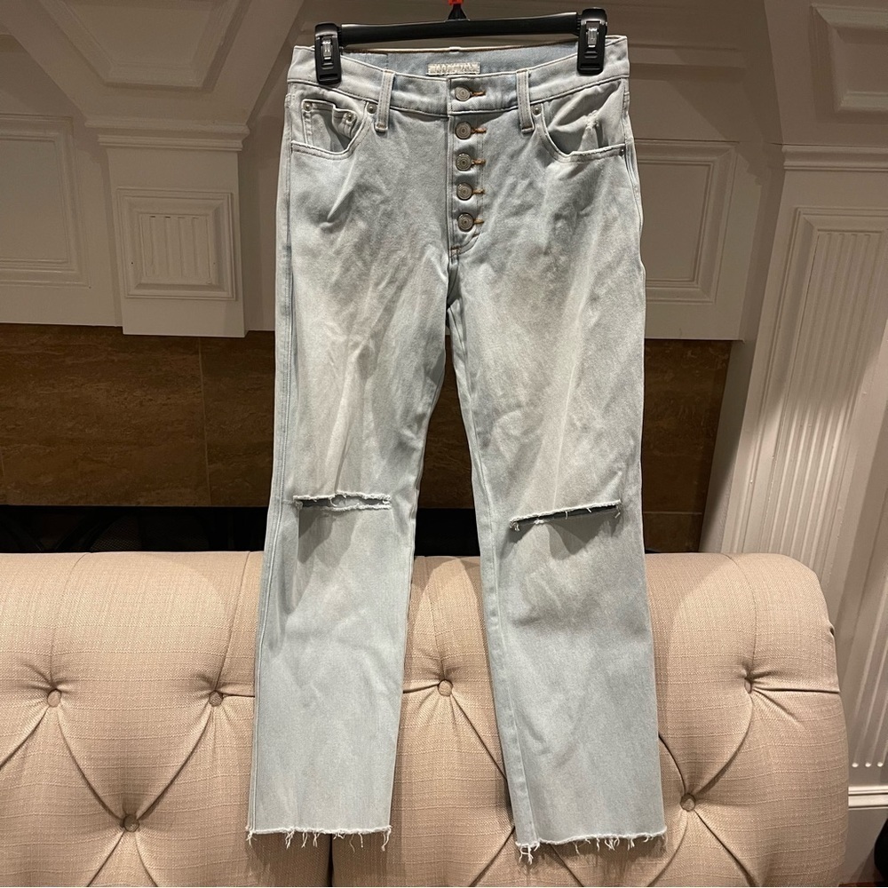 AG: Lucky Brand Jean Women’s 4/27 Mid Rise Authentic Straight Color-Luna Dest Ct